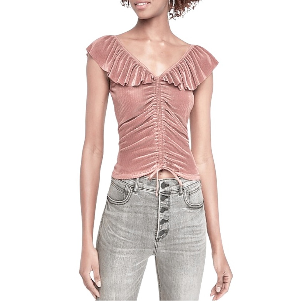 Express pleated cinched front top